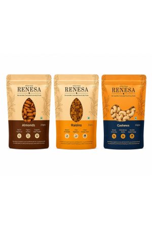 Almond 250g + Cashew 250g + Raisins 250g